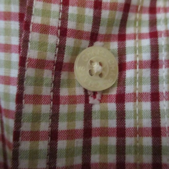 Chaps Long Sleeve Oxford Shirt sz L Red Plaid Button Down - Picture 7 of 10